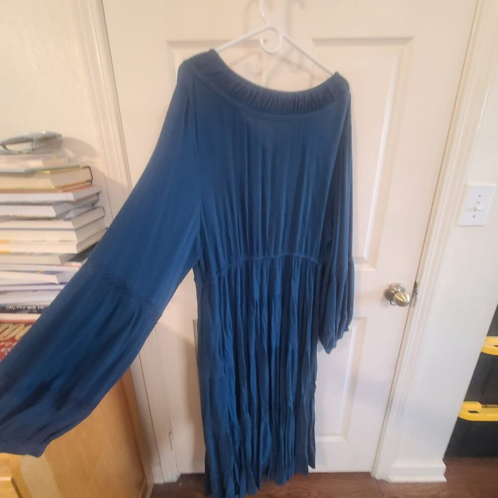 CITY CHIC MAXI BOHO DRESS PLUSE SIZE 20 PRE OWNED IN GOOD CONDITION TEAL COLOR - Picture 3 of 10